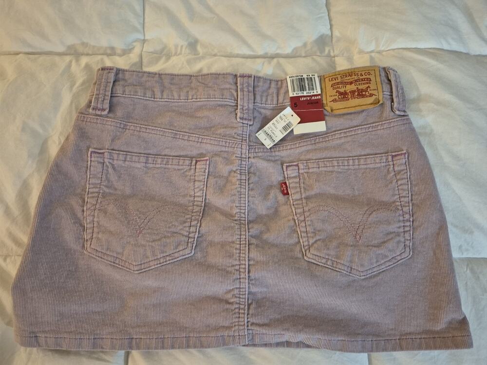 💥 Levi's Sz 5 Junior Superlow Stretch Corduroy Skirt Festival NWT Y2K D6